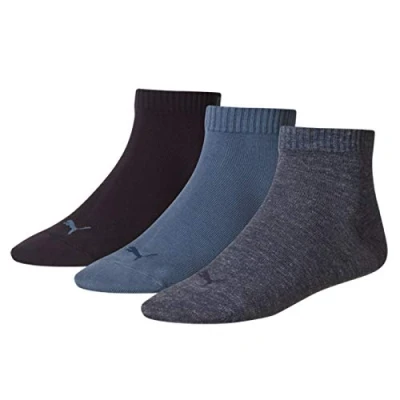 Image of Puma Quarter Sock (3 Pairs), Denim UK 2.5 5