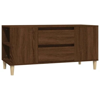 Image of vidaXL TV Cabinet Brown Oak 102x44.5x50 cm Engineered Wood