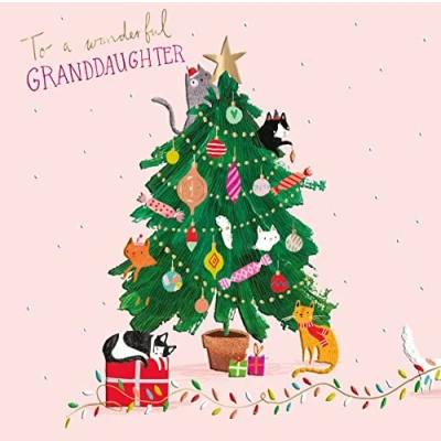Image of Ling Design A Wonderful Granddaughter Curious Inksmith Christmas Card Xmas Greeting Cards X14600IJ