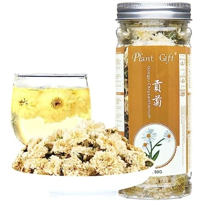 Image of Plant Gift Huangshan Gongju Yellow Chrysanthemum Tea, 贡菊 Slimming Beauty skin care Health Herbal chinese flower 30G/1oz