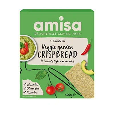 Image of Amisa Organic Gluten Free Veggie Garden Crispbread 100g Pack of 6