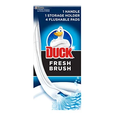 Image of Duck Fresh Brush with Holder, Toilet Bowl Cleaner Starter Kit, 1 Handle + 4 Refills