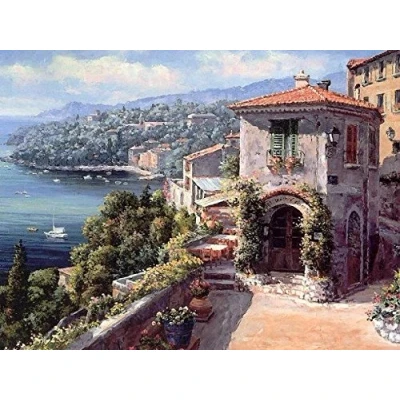 Image of Along the seaside, moutains cross stitch kits, 14ct,29x23 inch, 350x262 aida counted kits