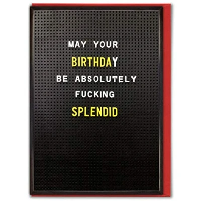 Image of Brainbox Candy Rude Birthday Cards for Men Banter &#039;Splendid Birthday&#039; Friends Mates Brother Sister