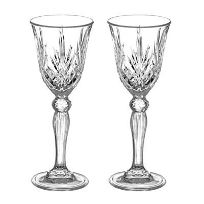 Image of DIAMANTE Chatsworth Apertif Digestif Port Glasses Nick &amp; Nora Made from Premium Lead Free Crystal Set of 2