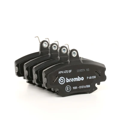 Image of 6025071042, 7701201669, 7701202284, 7701202285, 7701202289 Brake pad set BREMBO P 68 038 RENAULT: CLIO 2, 1, Super 5 Hatchback