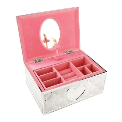 Image of Lenox 6205231 Childhood Memories Musical Ballerina Jewelry Box, Metallic
