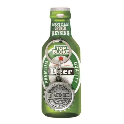 Image of Top Bloke Bottle Design Key Ring Opener Personalised to The Name of&quot;Joe&quot;