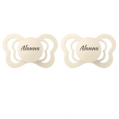 Image of Bibs Supreme *2 Pack* Personalised Dummy Pacifier Soother, Symmetrical Teat