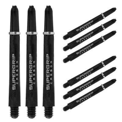 Image of Harrows Darts 3 x Sets of Supergrip Carbon Dart Stems 9 Shafts in Total Medium, Midi &amp; Short (Silver, Medium)