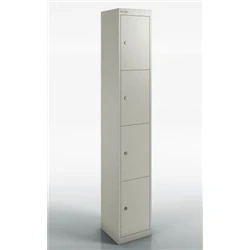 Image of Qube by Bisley Locker 4 Door 1800mm High 457 Deep Goose Grey
