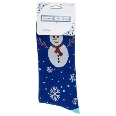 Image of Joe Davies Christmas Bamboo Men’s One Size Socks Snowman
