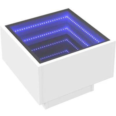 Image of vidaXL Bedside Table with Infinity LED White 40x40x30 cm