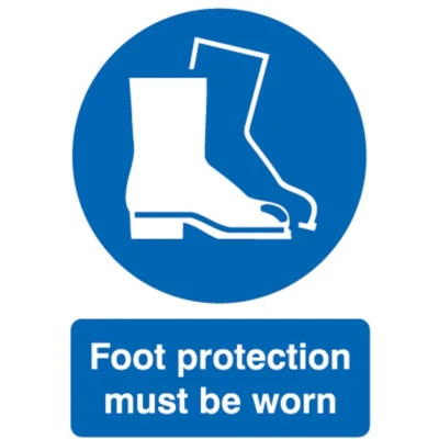 Image of Sitesafe Foot Protection Must Be Worn Vinyl Sign 210 x 297mm