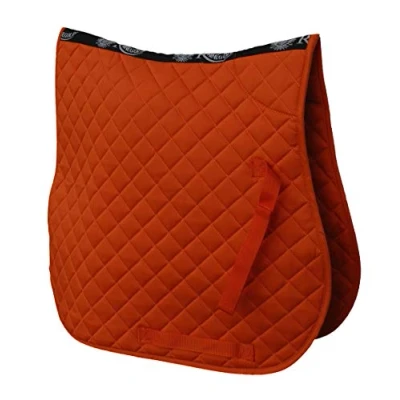 Image of Rhinegold Cotton Quilted Saddle Cloth Full Tangerine