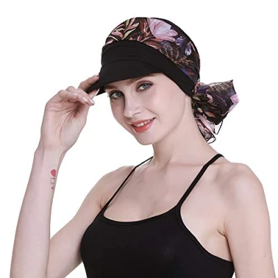 Image of Headwear for Young Women Cancer Alopecia Headcover Walk Turbans Black
