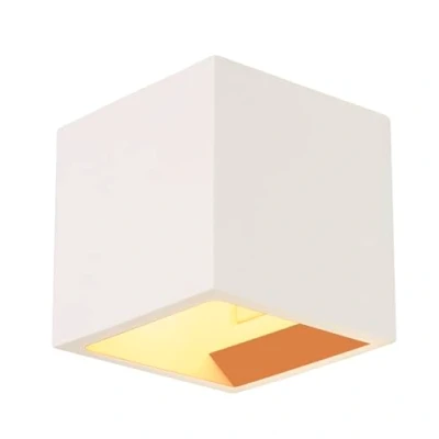 Image of SLV Wall Lights PLASTRA Uplight and Downlight for G9 Halogen Bulbs Paintable, Energy Efficient Mounted Light Living Room, Kitchen &amp; Bedroom 42W, 220 240V, 11.5x11.5x11.5 cm SLV, White