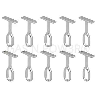 Image of Oval Wardrobe Rail Centre Supports Brackets 15mm Wide Polished Chrome Finish (10)
