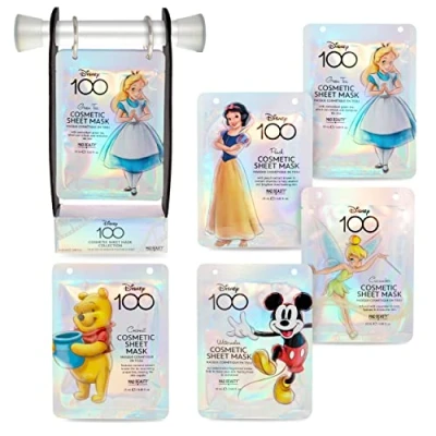 Image of MAD Beauty Disney 100 Years of Wonder 5 Piece Face Masks Set Limited Edition, Cinderella, Winnie the Pooh, Snow White, Tinker Bell, &amp; Mickey Mouse, Hydrating Sheet in Collectible Flip Book