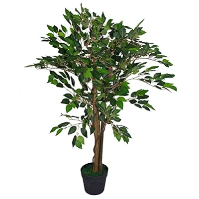 Image of Leaf Realistic Artificial FICUS Tree/Plant 90cm Dark Green,90cm,AZ