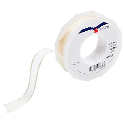 Image of C.E. Pattberg Präsent Marseille Wired Organza Ribbon Cream 25 mm width, m length