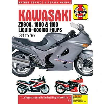 Image of Kawasaki ZX900,1000 &amp; 1100 Liquid cooled Fours (83 97) Haynes Manual (Paperback)