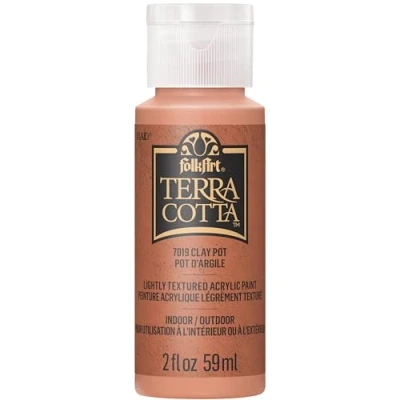 Image of Plaid Enterprises Clay Pot Folkart Terra Cotta Textured Paint 2oz