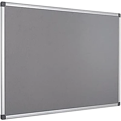 Image of KAV 900 x 600mm Aluminium Frame Notice Pin Board Felt Bulletin for Office, School, Bedroom, Memo, and Home (Grey)