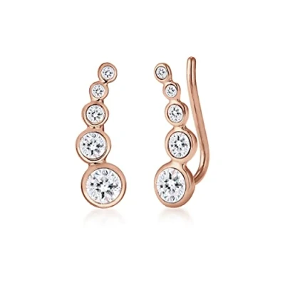 Image of Elli Earrings Ladies Earcuff Geo with crystals in 925 sterling silver