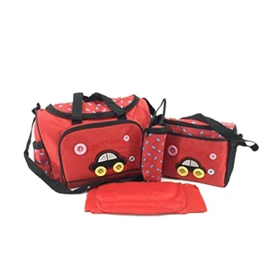 Image of Multi Function Baby Diaper Nappy Bag 4pcs Changing Set Mummy Handbag Bags Red One Size