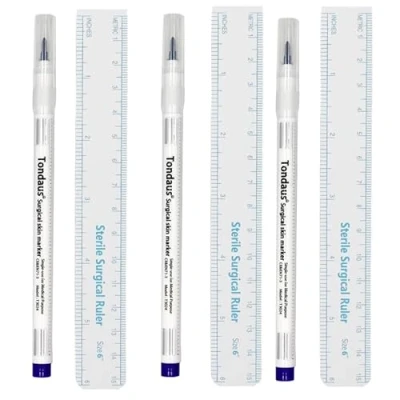 Image of Exeton 3 PCS Skin Marker Pen for Eyebrows,Tattoo Permanent &amp; Microblading Ruler (3)