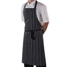 Image of BonChef Men Adult Neck Tape &amp; Waist Ties Butcher Full Length Chef Waiter Blue Apron