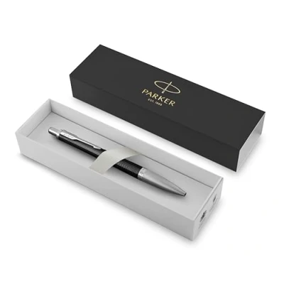 Image of Parker Urban Premium Ballpoint Pen London Ebony Black Cab With Chrome Trim Ink Gift Boxed