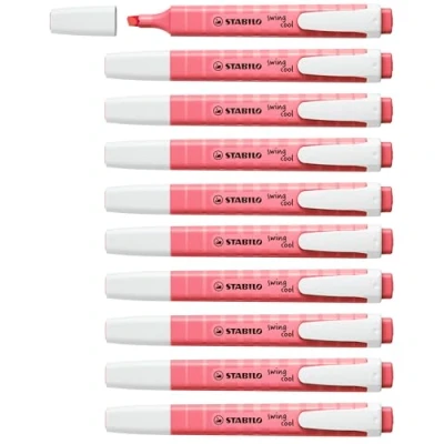 Image of Highlighter STABILO swing cool Pastel Pack of 10 Cherry Blossom Pink