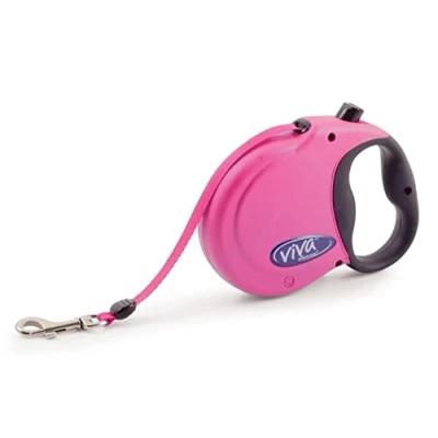 Image of Ancol Viva Retractable 5m Tape Lead Raspberry S