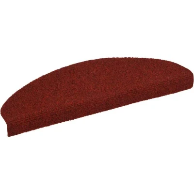 Image of vidaXL Vibrant Red Self adhesive Stair Mats Set of 15, Needle punch Fabric, Sound Dampening, Warm and Comfortable, Easy to Clean, Ideal for Home Decor