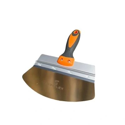 Image of Skimflex Stainless Steel Bucket Scoop &amp; Harling Trowel 200mm The Big One Plaster Render Adhesive Dashing Roughcast
