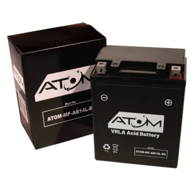 Image of YB14L B2 Atom AGM Motorcycle Battery Factory Sealed 12V 14Ah 288CCA