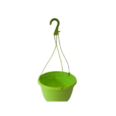 Image of The Flowerpot Men 27CM PLASTIC HANGING POTS BASKETS PLANTERS X3 (x3, Lime Green)