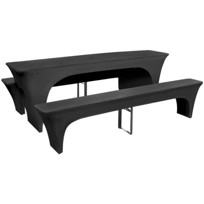 Image of vidaXL Three Piece Slipcover for Beer Table/Benches Stretch Anthracite