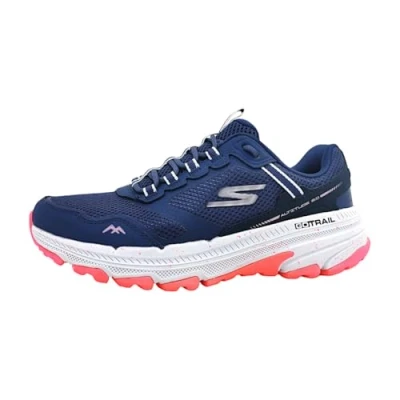 Image of Skechers Women&#039;s GO Run Trail Altitude 2.0 Ravine, Navy Leather/Pink Trim, 3.5 UK