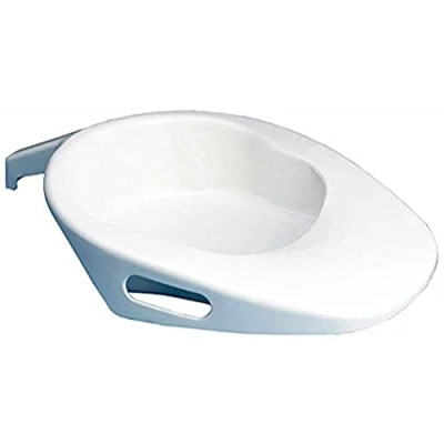 Image of Fracture Bed Pan Without Lid, Low Profile Design with Side and End Handles, Easy to Use, Perfect for Immobile or Bedridden, Made of Polypropylene, Lightweight, Store Under Bed, White