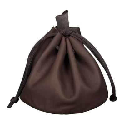 Image of STILORD &#039;Mikkel&#039; Leather Pouch Bag Large Purse Coin Dice Jewellery Men Women Key Genuine Vintage Leather, Colour:Flat Dark Brown