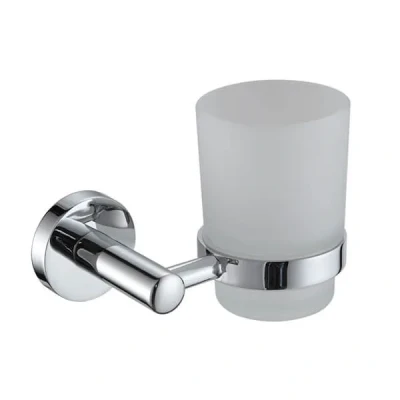 Image of Wall Mounted Bathroom Accessories Stainless Steel Polished Chrome Modernity (Glass Toothbrush Holder)