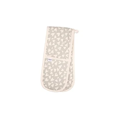 Image of Dexam Organic Heart Double Oven Gloves, Grey