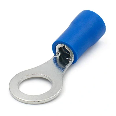 Image of Heschen Ring Terminal Crimp Connectors Vinyl Insulated Wire Electrical Connector RV2 6 Stud Size 1/4&quot; for 1.5 2.5mm² (16 14 AWG) Blue 100Pack