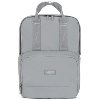 Image of LARKSON Backpack Women &amp; Men Grey No 6 Rucksack For Work, University School Water Repellent 16&#039;&#039; Laptop Compartment