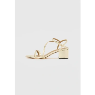 Image of BOSS Emberlyn Sandals, Women&#039;s, Size: 5, Gold Leather
