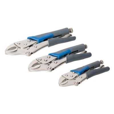 Image of Silverline Self Locking Soft Grip Pliers Set 3pce