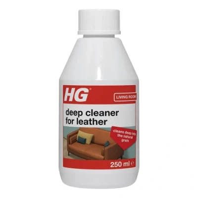 Image of HG Deep Cleaner for Leather, Leather &amp; Faux Cleaner, Safe Mild Coloured Water Based Bag, Boot, Jacket Sofa Cleaning Liquid 250ml